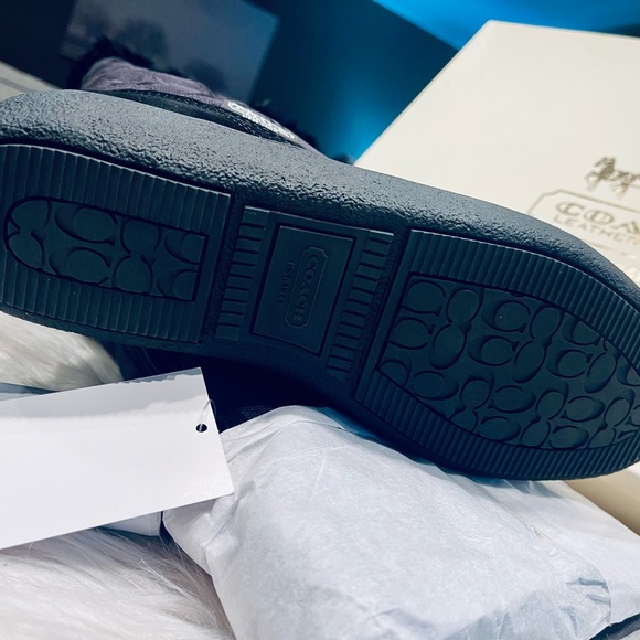 NIB! Coach Theona Snow Boots in Black Signature Lined with Rabbit Fur - Picture 6 of 10